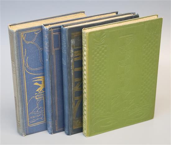 Yeats, William Butler - 4 works - Responsibilities and other Poems, 8vo, blue cloth, gilt decorated after a design